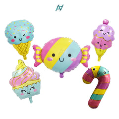 Ice Cream Foil Balloon Set (5 Pcs) by Ali Akbar Decoration – Party Balloons