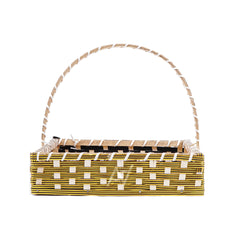 Set of 5 - Golden Square Cane Baskets for Gifting or Wedding decoration