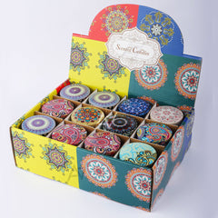 Mandala candles | Pack of 24 | For home Decoration