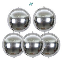 3D Silver ObsZ Foil Balloon Set (5 Pcs) by Ali Akbar Decoration – Party Balloons