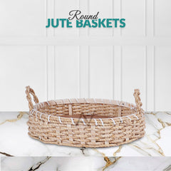 5 Pcs Set - Round Jute Basket