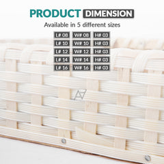 Off White Square Cane Basket for Home or Gifting