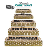 Set of 5 - Golden Rectangle Cane Baskets for Gifting or Wedding decoration
