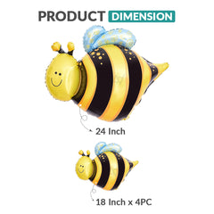 Honey Bee Foil Balloon Set (5 Pcs) – Cute Bee Party Decorations