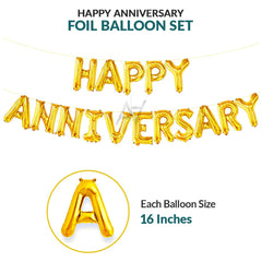 Happy Anniversary Foil Balloons Set