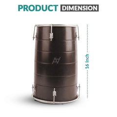 Brown Plain Wooden Dhol – Classic Traditional Dhol