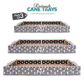 Set of 3 - Silver Rectangle Wedding Cane Trays - Perfect for Gifting & Wedding decor