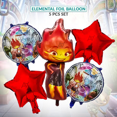 Elemental 5 Pcs Foil Balloon Pack | Party Supplies by Ali Akbar Decoration