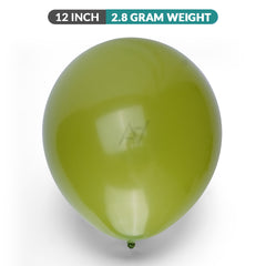 Pack of 100 - 12 Inches - Olive Green latex Balloon - Premium Quality Balloons for Parties & Events