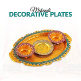 Rectangle Mehndi Decorated Plates