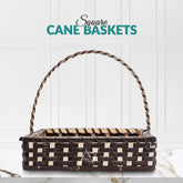Set of 5 - Coffee Brown Square Cane Baskets for Gifting or Wedding decoration