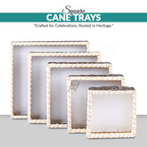 Brown & White Square Cane Basket for Home or Gifting