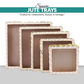 Golden Square Jute Storage Basket for Home or Gifting