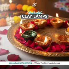 Pack of 6 Clay Lamps – Traditional Diyas for Diwali & Festive Decoration