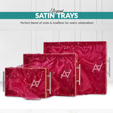 Set of 3 – Hot Pink Satin Wedding Trays for Gifting & Decoration