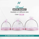 Set of 3 – Round Satin Basket Set in 8 Multi Colors | Ali Akbar Decoration