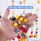 Artificial Fancy Multi Color Pom Pom Mirror Garland Perfect For Wedding Decor