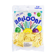 Pack of 100 - 12 Inches Baby yellow latex balloon