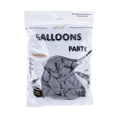 Pack of 100 - 12 Inches Grey Latex Balloon