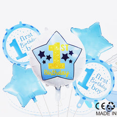 1st Birthday Foil Balloons 5 Pcs set