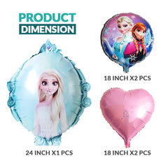 Pack of 10 - Frozen Anna & Elsa Foil Balloons Theme - 5 pcs set - Ali Akbar decoration
