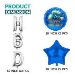 Pack of 10 - HBD Foil Balloons Set - 5 pcs Set - Ali Akbar decoration