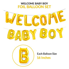 Welcome Baby Boy Foil Balloons Set