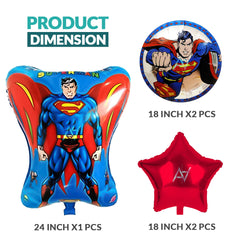 Pack of 10 - Superman Foil balloons - 5 pcs Set - Ali Akbar decoration