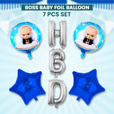 Pack of 10 - Boss Baby Foil Balloons - 5 pcs Set - Ali Akbar decoration