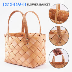 Handmade Flower Basket Gift Basket 2 Pcs Set With Handle