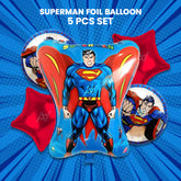 Pack of 10 - Superman Foil balloons - 5 pcs Set - Ali Akbar decoration