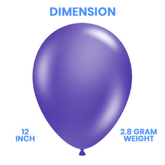 Pack of 100 - 12 Inches Metallic Purple Latex Balloon
