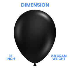 Pack of 100 - 12 Inches Black Latex Balloon