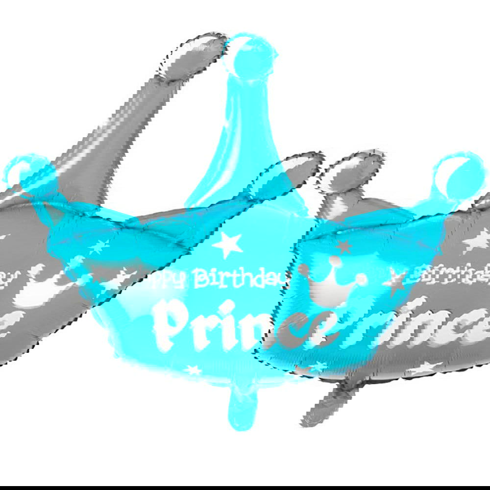 Happy Birthday Prince Crown Foil Balloons - ardor