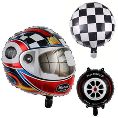 Helmet Tire Foil Balloons 5 Pcs Set