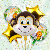 Monkey Foil Balloons 5 Pcs Set