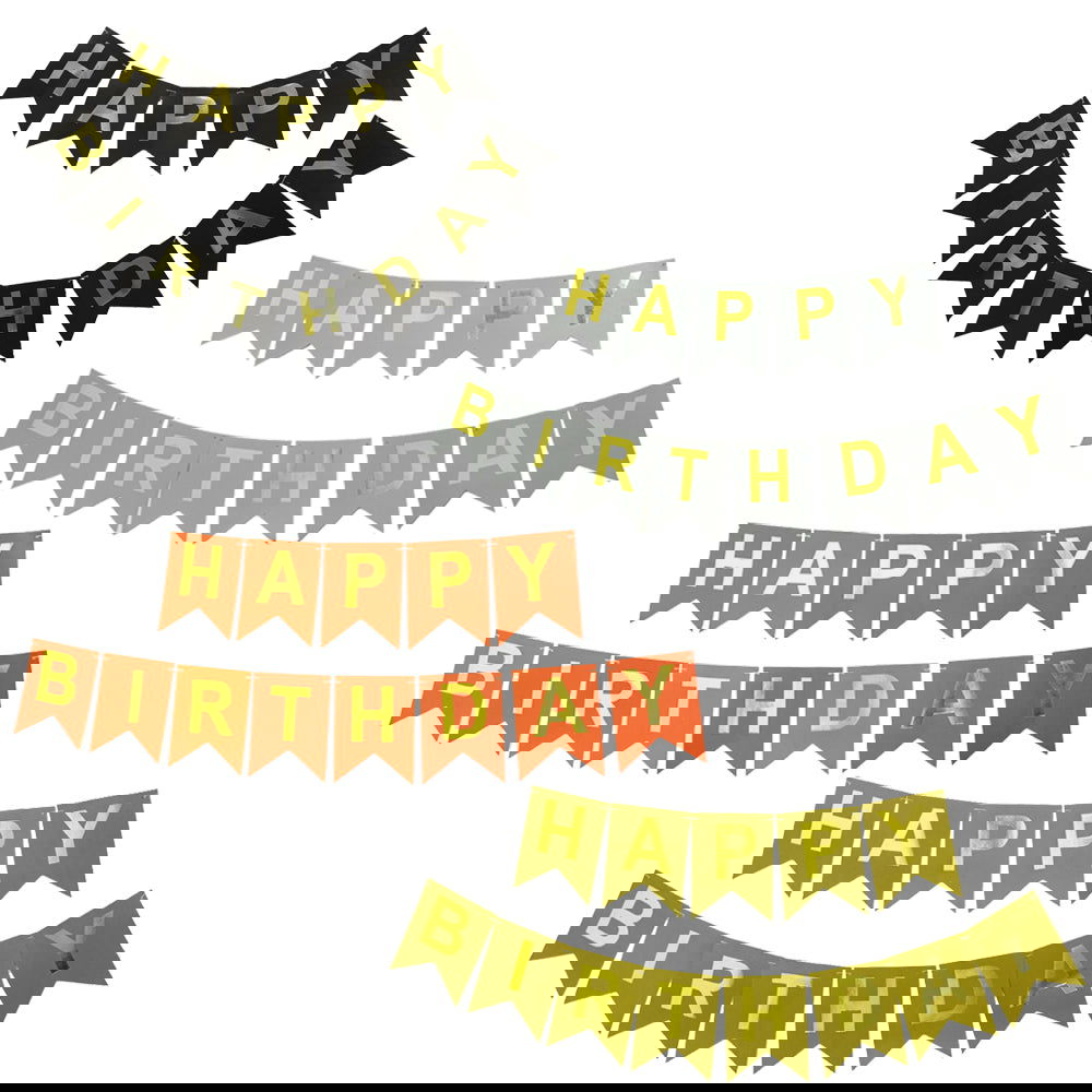Plain Happy Birthday Bunting Banners - ardor
