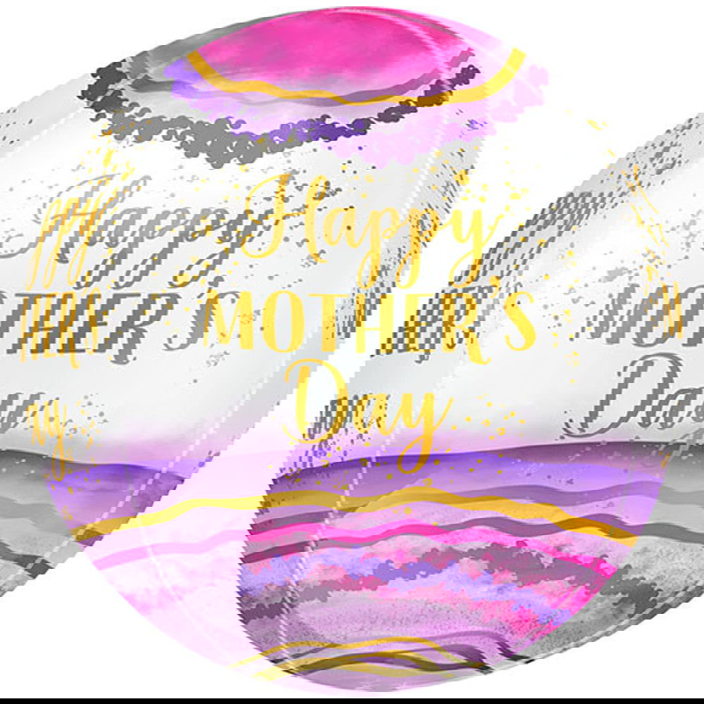 Qualatex Happy Mother's Day 4D Orbz Foil Balloons - ardor