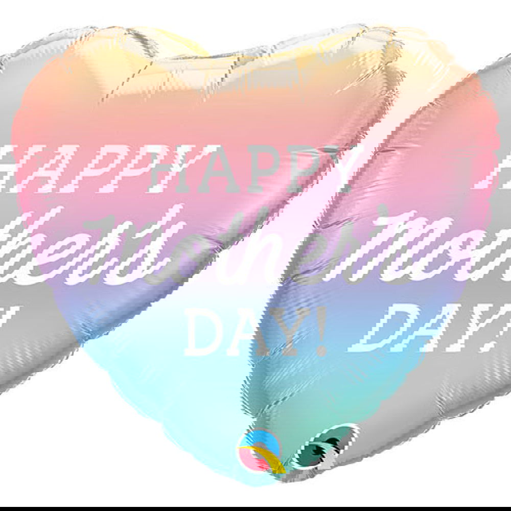 Qualatex Happy Mother's Day Heart Foil Balloons - ardor