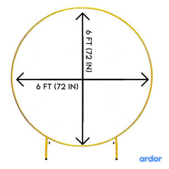 Round Golden Metal Balloon Arch Backdrop - ardor