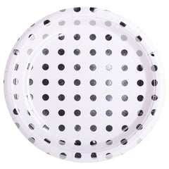 Silver Polka Dot Paper Plates - ardor