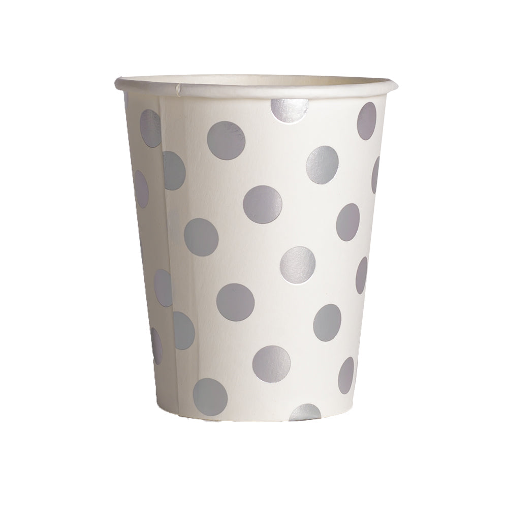 Silver Polka Dots Paper Cups - ardor