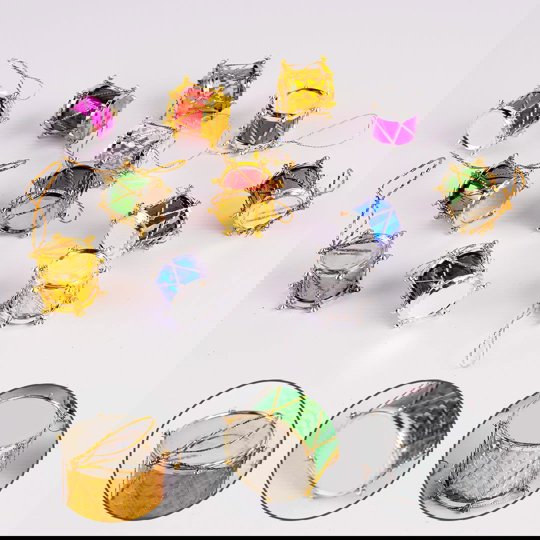 Small Hanging Drum 12 Pcs for Christmas Tree Decor - ardor