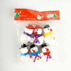 Small Hanging Snow Man 6 Pcs for Christmas Party Decor - ardor