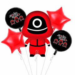 Squid Game 5 Pcs Foil Balloons Set