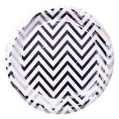 Zig Zag Silver Paper Plates - ardor