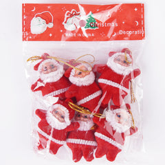Small Hanging 6 Pcs santa claus For Chistmas Decor