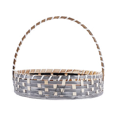 Set of 5 - Round Silver Cane Basket for Gifting, wedding decoration