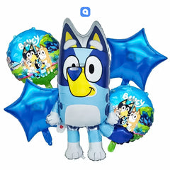 Bluey Foil Balloon Set (5 Pcs) by Ali Akbar Decoration – Kids Party Balloons