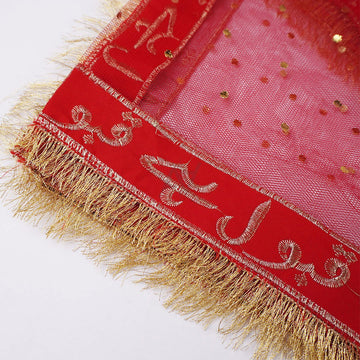 Nikah Dupatta | Bridal Net Fancy Dupatta with Lace for Girls & Women | Qubool Hai